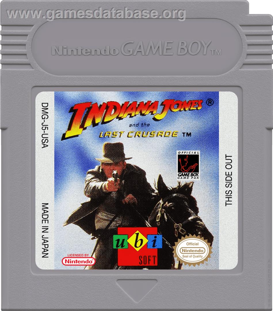 Indiana Jones and the Last Crusade - Nintendo Game Boy - Artwork - Cartridge