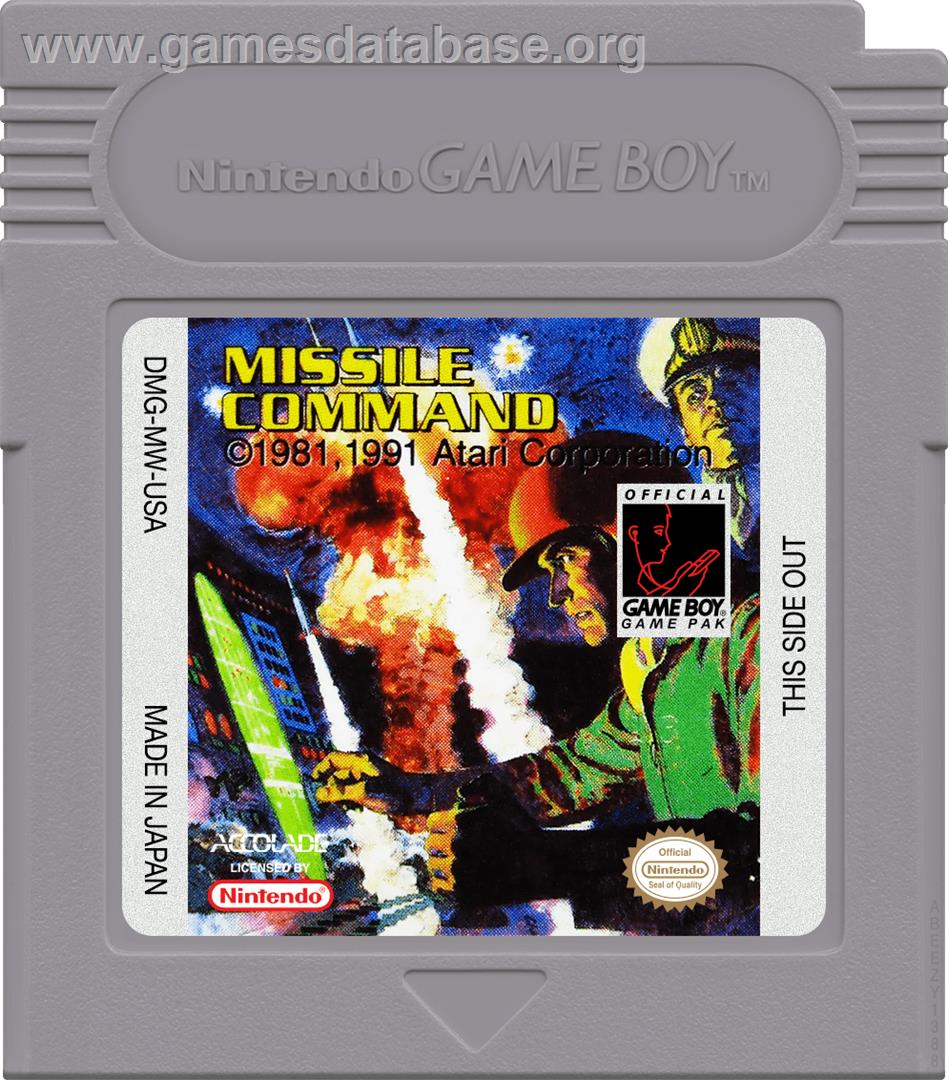 Missile Command - Nintendo Game Boy - Artwork - Cartridge