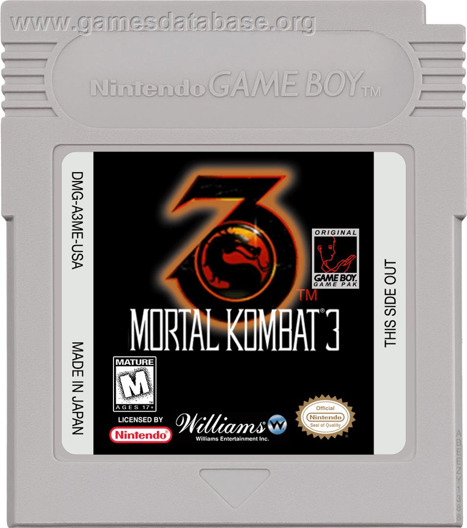Mortal Kombat 3 - Nintendo Game Boy - Artwork - Cartridge
