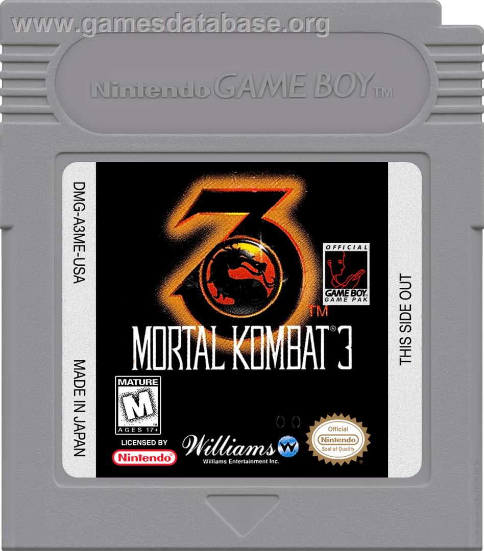 Mortal Kombat 3 - Nintendo Game Boy - Artwork - Cartridge