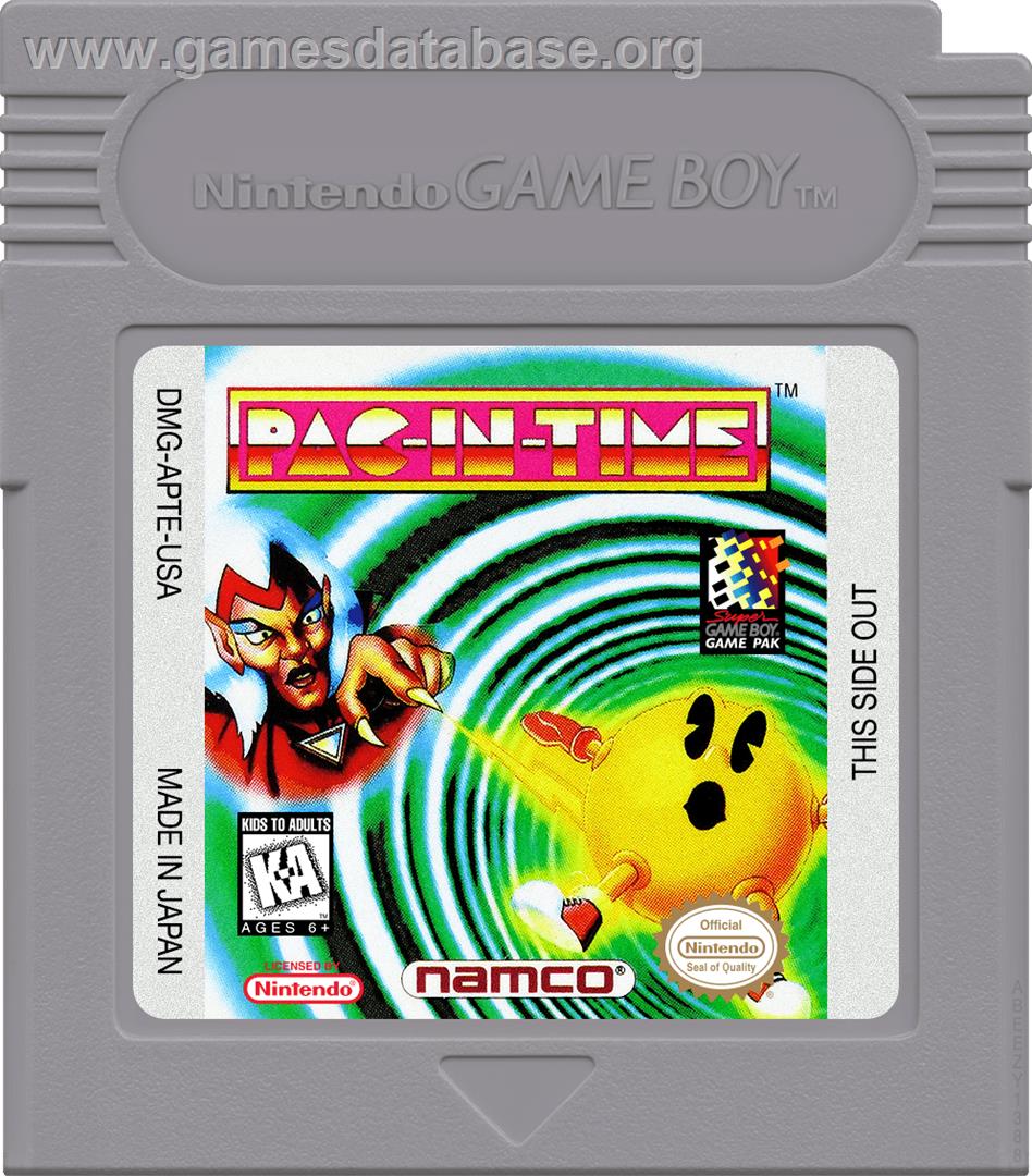 Pac-in-time - Nintendo Game Boy - Artwork - Cartridge