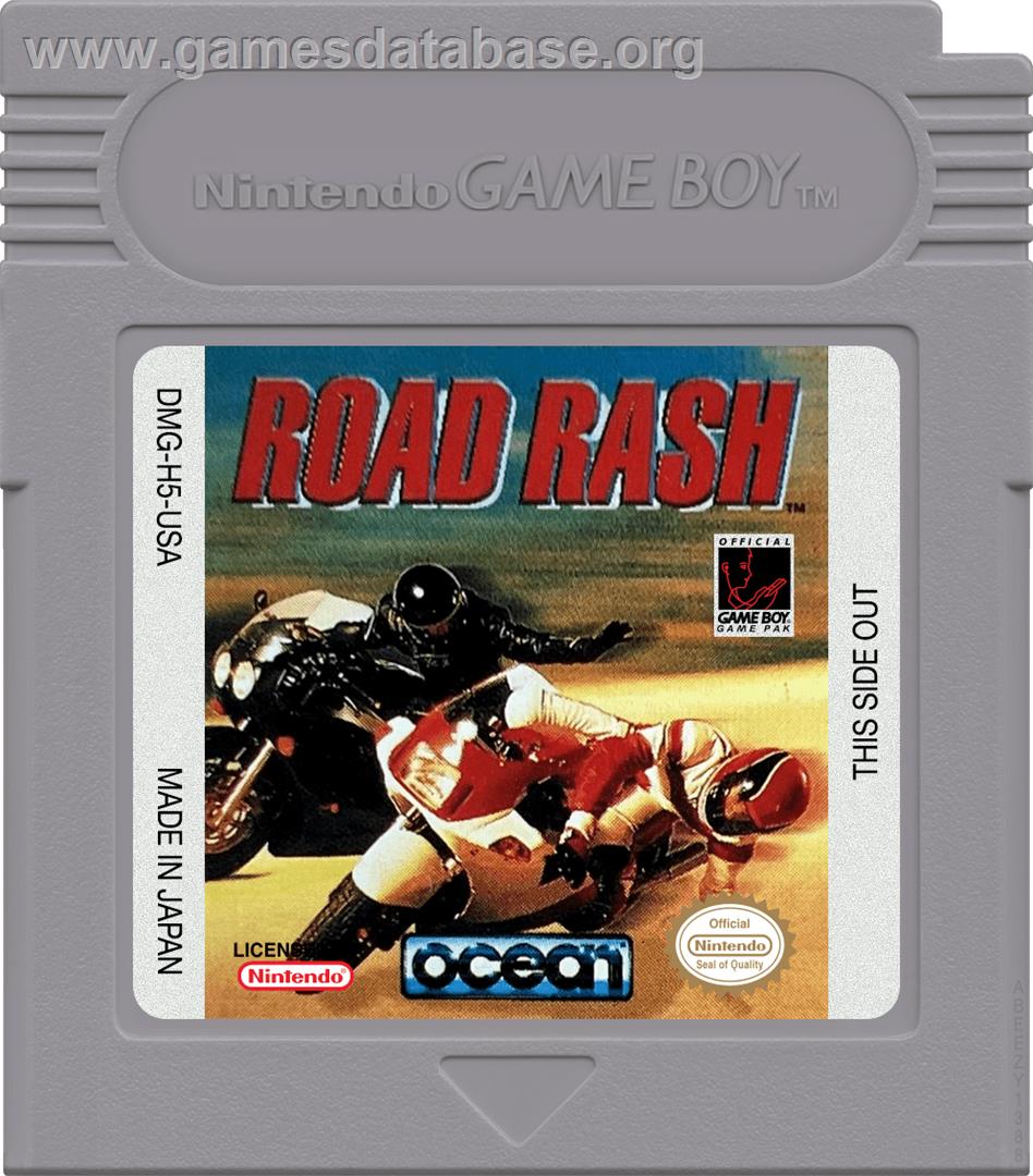 Road Rash - Nintendo Game Boy - Artwork - Cartridge