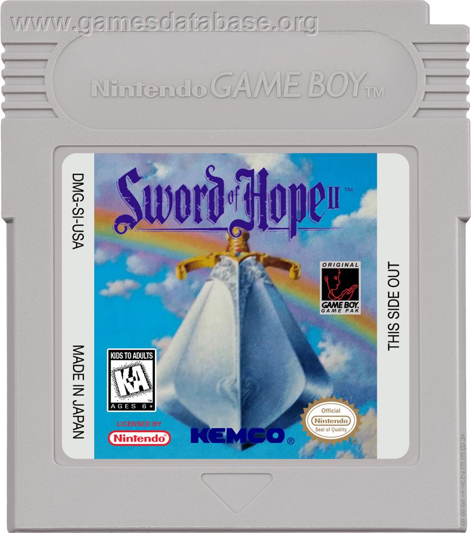 Sword of Hope 2 - Nintendo Game Boy - Artwork - Cartridge