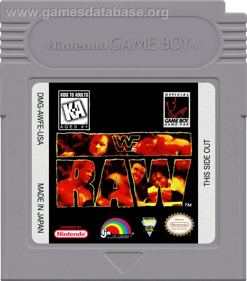 Wwf Raw - Nintendo Game Boy - Artwork - Cartridge