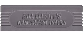 Top of cartridge artwork for Bill Elliott's NASCAR Fast Tracks on the Nintendo Game Boy.