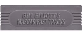 Top of cartridge artwork for Bill Elliott's Nascar Fast Tracks on the Nintendo Game Boy.