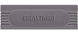 Top of cartridge artwork for Breakthru! on the Nintendo Game Boy.