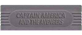 Top of cartridge artwork for Captain America and The Avengers on the Nintendo Game Boy.