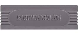 Top of cartridge artwork for Earthworm Jim on the Nintendo Game Boy.