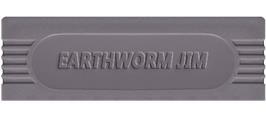 Top of cartridge artwork for Earthworm Jim on the Nintendo Game Boy.