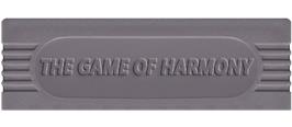 Top of cartridge artwork for Game of Harmony on the Nintendo Game Boy.