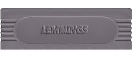 Top of cartridge artwork for Lemmings on the Nintendo Game Boy.