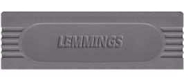 Top of cartridge artwork for Lemmings on the Nintendo Game Boy.