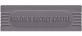 Top of cartridge artwork for Milon's Secret Castle on the Nintendo Game Boy.