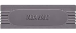 Top of cartridge artwork for NBA Jam on the Nintendo Game Boy.