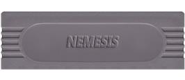 Top of cartridge artwork for Nemesis on the Nintendo Game Boy.