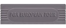 Top of cartridge artwork for Pga European Tour on the Nintendo Game Boy.