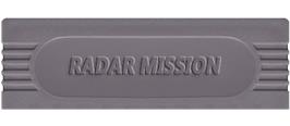 Top of cartridge artwork for Radar Mission on the Nintendo Game Boy.