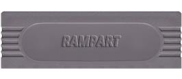 Top of cartridge artwork for Rampart on the Nintendo Game Boy.