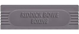 Top of cartridge artwork for Riddick Bowe Boxing on the Nintendo Game Boy.
