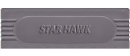 Top of cartridge artwork for StarHawk on the Nintendo Game Boy.