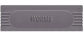 Top of cartridge artwork for Worms on the Nintendo Game Boy.