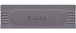 Top of cartridge artwork for Worms on the Nintendo Game Boy.