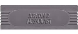 Top of cartridge artwork for Xenon 2 on the Nintendo Game Boy.