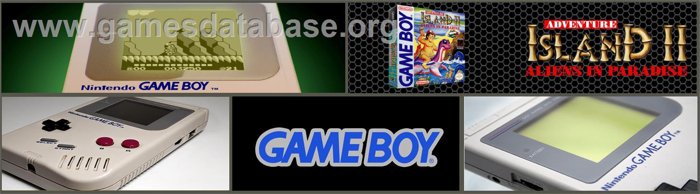 Adventure Island II - Aliens in Paradise - Nintendo Game Boy - Artwork - Marquee
