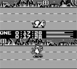 In game image of Alien Olympics on the Nintendo Game Boy.