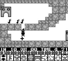 In game image of Ant Soldiers on the Nintendo Game Boy.
