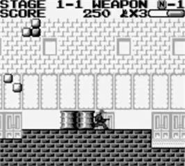 In game image of Batman - The Video Game on the Nintendo Game Boy.