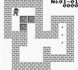 In game image of Boxxle on the Nintendo Game Boy.