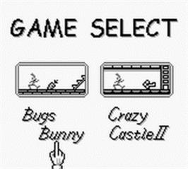 In game image of Bugs Bunny Collection on the Nintendo Game Boy.
