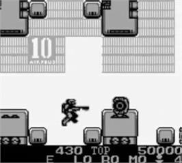In game image of Burai Fighter Deluxe on the Nintendo Game Boy.