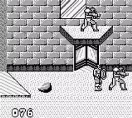 In game image of Captain America and The Avengers on the Nintendo Game Boy.