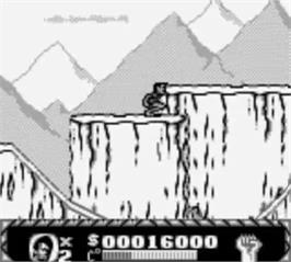 In game image of Cliffhanger on the Nintendo Game Boy.