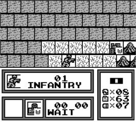 In game image of Daisenryaku on the Nintendo Game Boy.