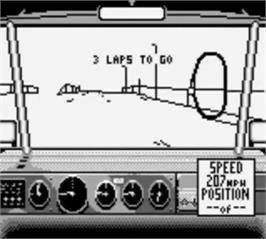 In game image of Days of Thunder on the Nintendo Game Boy.