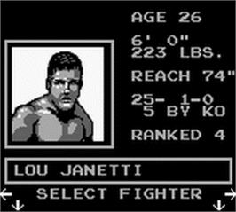 In game image of Foreman for Real on the Nintendo Game Boy.