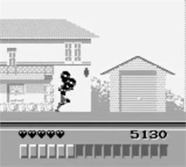 In game image of Lawnmower Man on the Nintendo Game Boy.