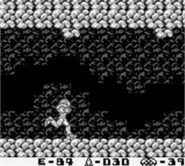 In game image of Metroid II - Return of Samus on the Nintendo Game Boy.