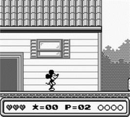 In game image of Mickey's Dangerous Chase on the Nintendo Game Boy.