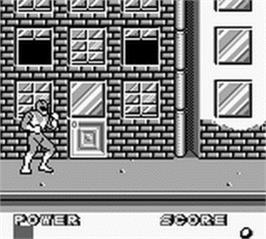 In game image of Mighty Morphin Power Rangers on the Nintendo Game Boy.
