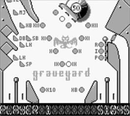 In game image of Pinball Dreams on the Nintendo Game Boy.