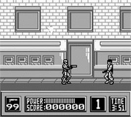 In game image of Robocop on the Nintendo Game Boy.