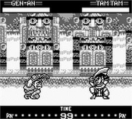 In game image of Samurai Shodown / Samurai Spirits on the Nintendo Game Boy.