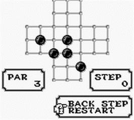 In game image of Solitaire on the Nintendo Game Boy.