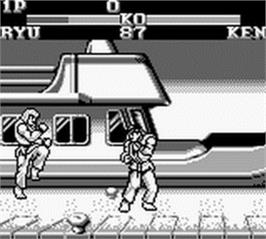 In game image of Street Fighter 2 on the Nintendo Game Boy.