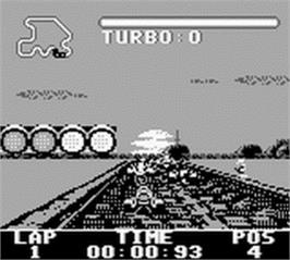 In game image of Street Racer on the Nintendo Game Boy.